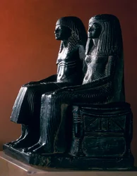 A seigneurial couple in ceremonial clothes, New Kingdom